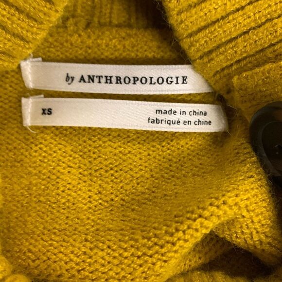 Anthropologie Margarita Gold Side Button Mockneck LS Tunic Sweater Size XS - Picture 5 of 13
